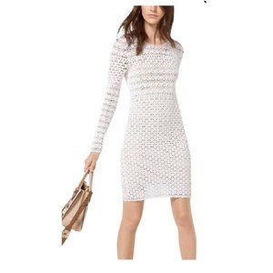 Michael Kors White Crochet Dress - Long Sleeve